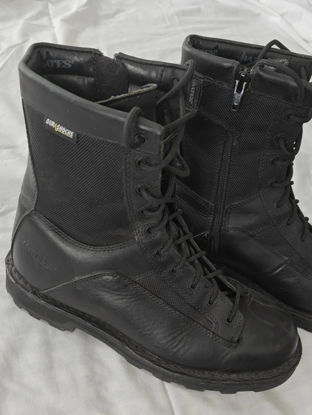 Bates Black Men's Tactical Lace-Up Boots with Side Zipper